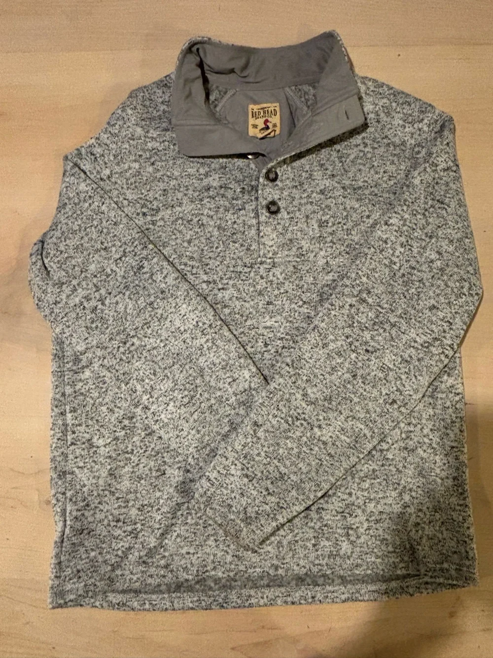 RedHead Men's Heather Gray Knit Shirt Jacket with Button Placket